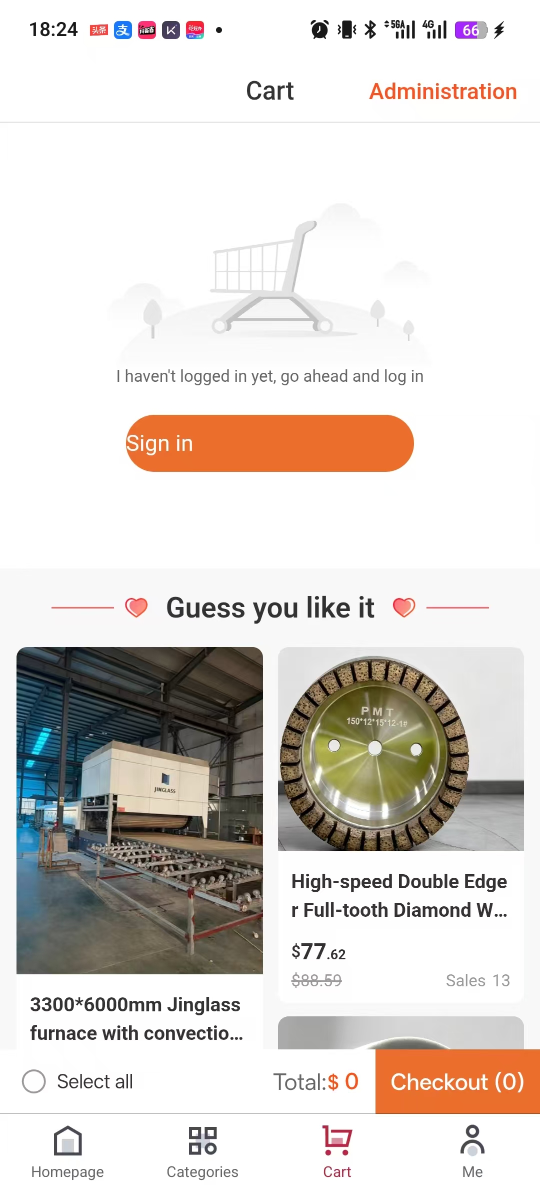 Machinery app — Search & filters